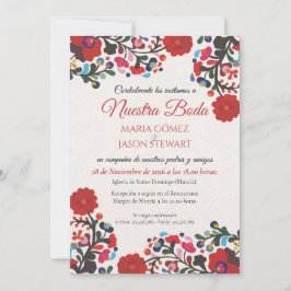 Floral Elegant Colorful Fiesta Spanish Wedding Einladung