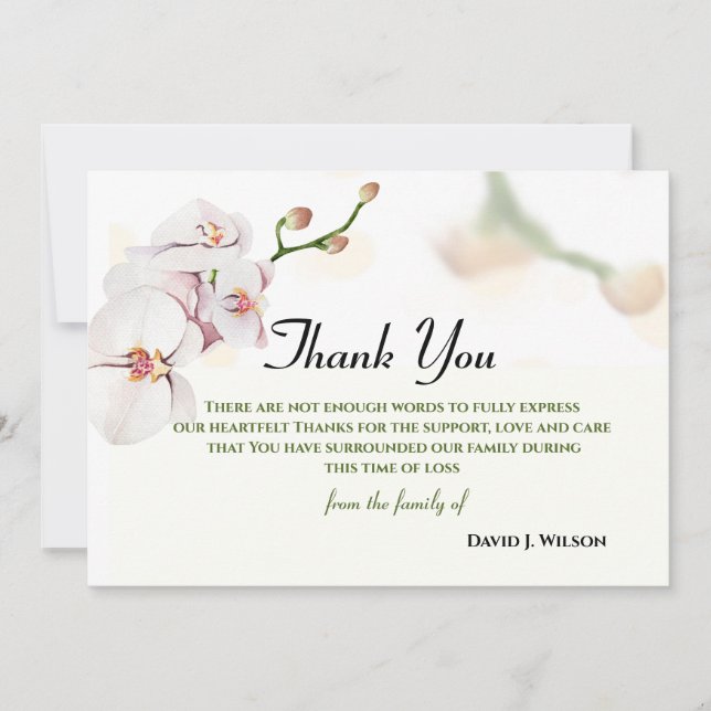 Floral Elegant Danke Memorial Card (Vorderseite)