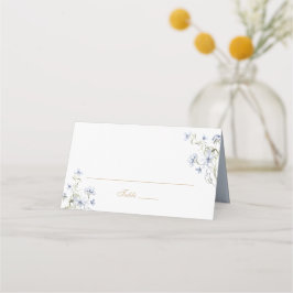 Floral Elegant Dusty Blue Wedding Platzkarte