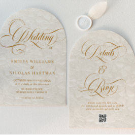 Floral Elegant Elfenbein auf einer Hochzeit Einladung