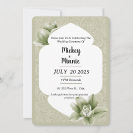 Floral Elegant Floral Wedding Card Einladung