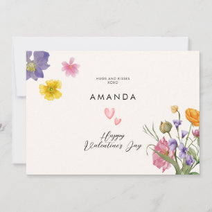 Floral Elegant Moderne chic carte valentine jour