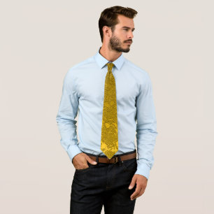 Floral Elegant Mustard Yellow Wedding Neck Tie Krawatte