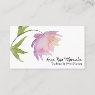 *~* Floral Elegant Pink Lavender Wasserfarbe Peony Visitenkarte