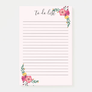 Floral élégant pour faire la note de post-it de