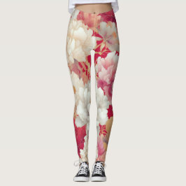 Floral elegant rot leggings