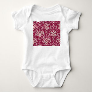 Floral Elegant: Rotlichtmuster Baby Strampler