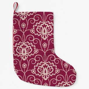 Floral Elegant: Rotlichtmuster Kleiner Weihnachtsstrumpf