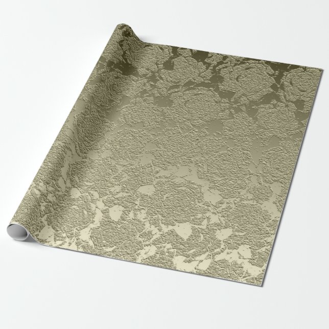 Floral Elegant Sage Green Modern Geschenkpapier (Ungerollt)