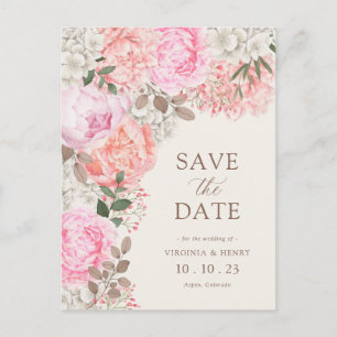 Floral Elegant Save the Date Postkarte