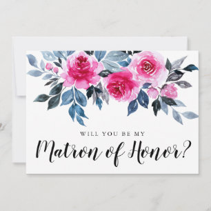 Floral Élégant Serez-Vous Ma Carte D'Honneur Matro