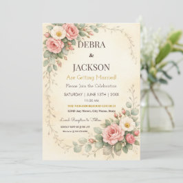 Floral Elegant Simple Botanical Wedding Einladung