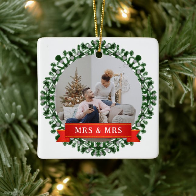 Floral Elegant Unsere ersten Weihnachten als Mr &  Keramikornament (Baum)