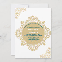 Floral Elegant Vintag Beige neutrale Hochzeit Einladung