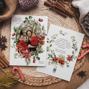 Floral Elegant Wasserfarbe Frohe Weihnachten Foto