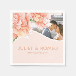 Floral Elegant Wedding Monogram Serviette