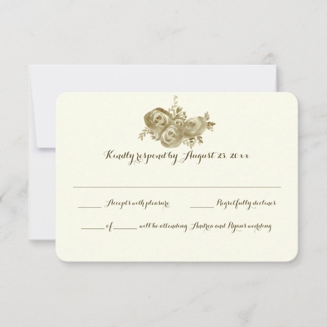 Floral Elegant Woodland Wedding Response RSVP Karte (Vorderseite)