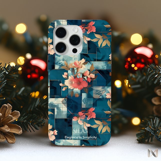 Floral Elegante - Aquamarin & Coral Artistic Case-Mate iPhone Hülle (Von Creator hochgeladen)