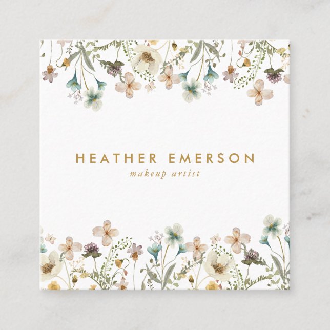 Floral Elegante Business Card Quadratische Visitenkarte (Vorderseite)