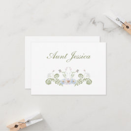 Floral Elegante flache Platzkarte