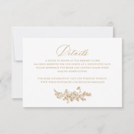 Floral Elegante Französische Rose Hochzeit Detail Einladung