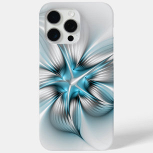 Floral Elegante Modernes Abstraktes blaues Fraktal Case-Mate iPhone Hülle
