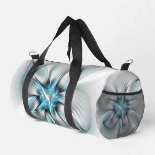 Floral Elegante Modernes Abstraktes blaues Fraktal Duffle Bag