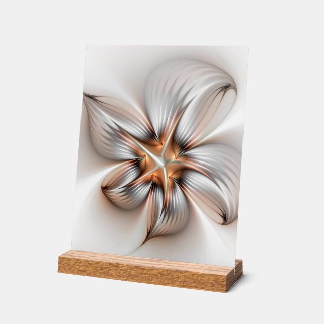 Floral Elegante Modernes Abstraktes Fraktal Acrylschild (Winkel)