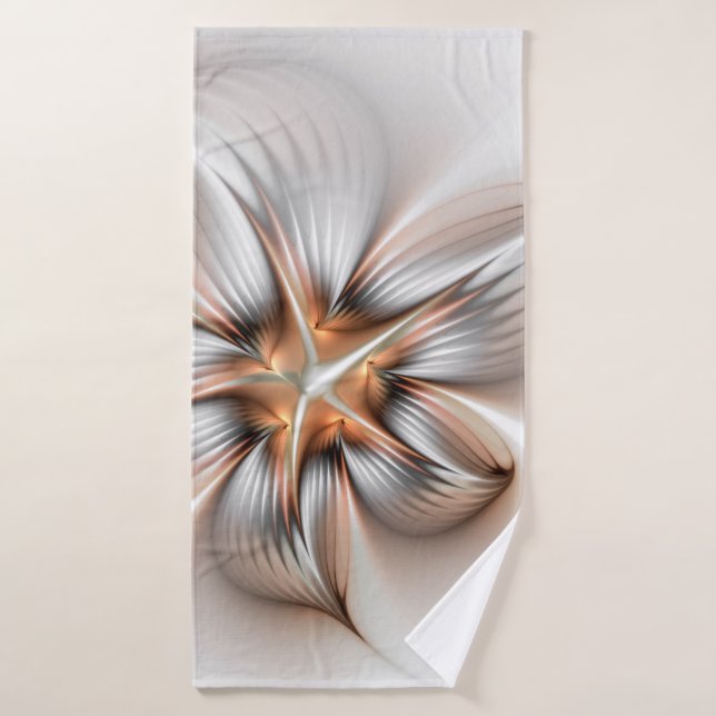Floral Elegante Modernes Abstraktes Fraktal Badehandtuch (Badehandtuch)