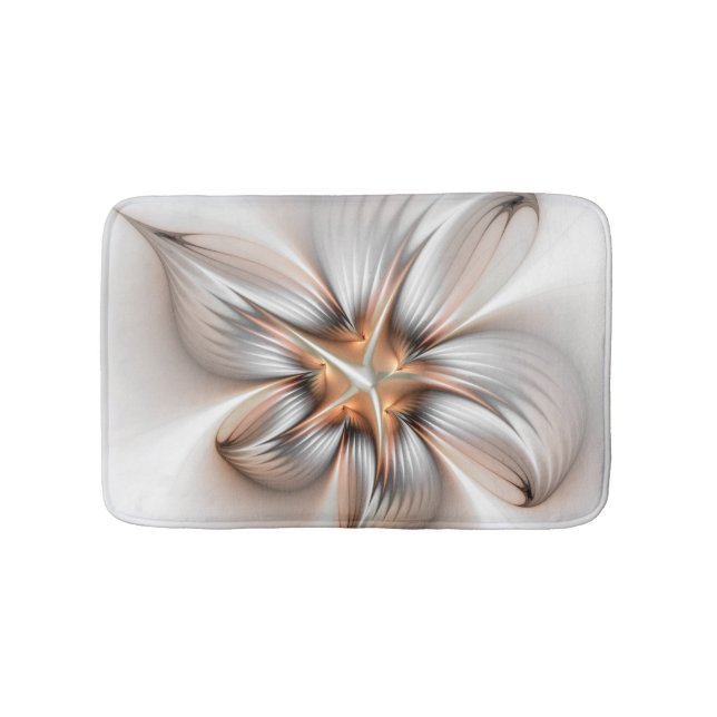 Floral Elegante Modernes Abstraktes Fraktal Badematte (Vorderseite)