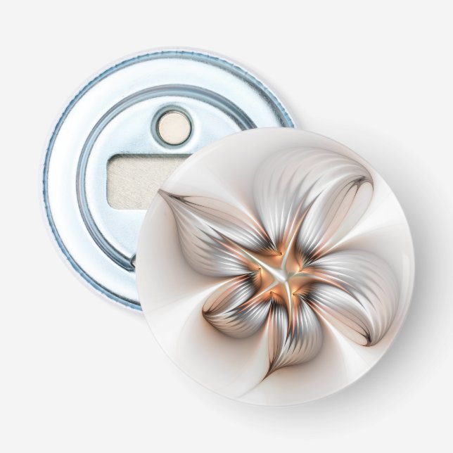 Floral Elegante Modernes Abstraktes Fraktal Flaschenöffner (Vorderseite)