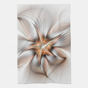 Floral Elegante Modernes Abstraktes Fraktal Geschirrtuch