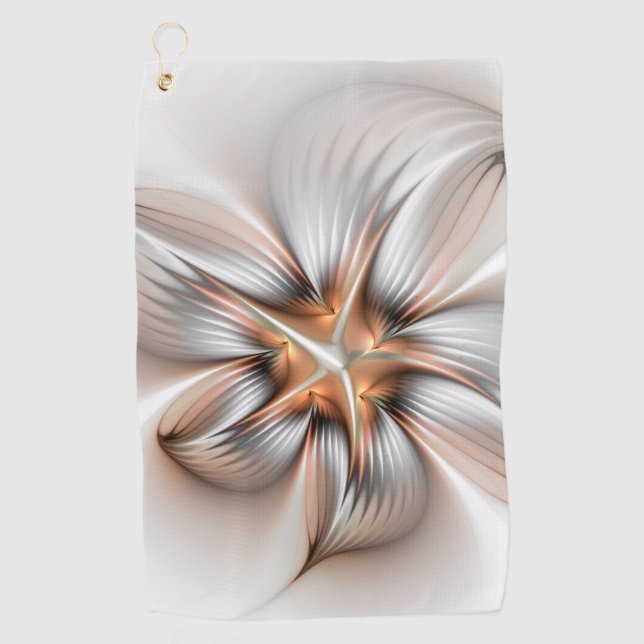 Floral Elegante Modernes Abstraktes Fraktal Golfhandtuch (Vorderseite)