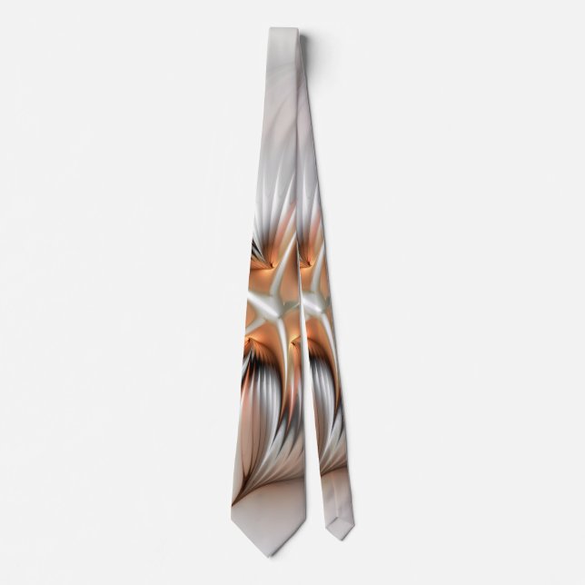Floral Elegante Modernes Abstraktes Fraktal Krawatte (Vorderseite)