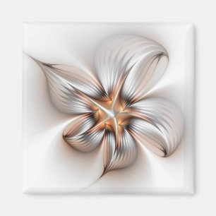 Floral Elegante Modernes Abstraktes Fraktal Magnet