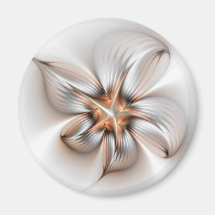 Floral Elegante Modernes Abstraktes Fraktal Magnet