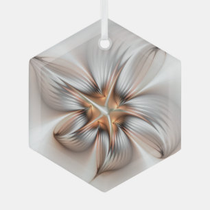 Floral Elegante Modernes Abstraktes Fraktal Ornament Aus Glas