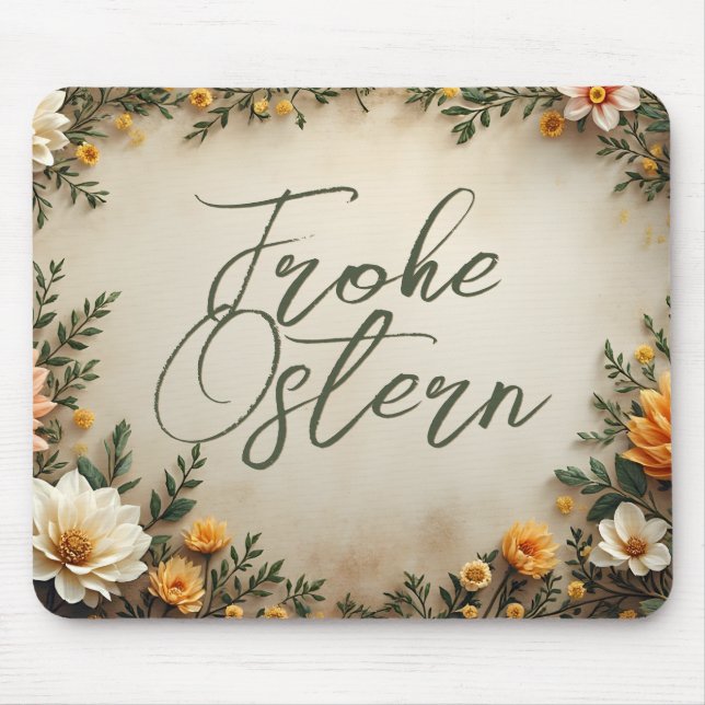 Floral Elegante - Springtime Osterfeiern Mousepad (Vorne)