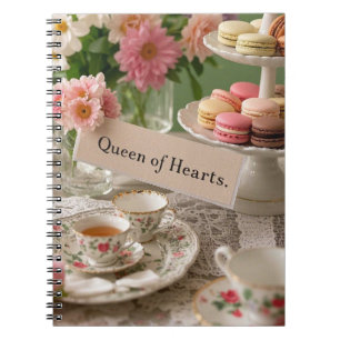 Floral elegante Teacup Königin der Herzen Notizblock