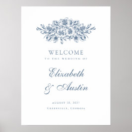 Floral Elegantes Botanisches Hochzeitsszenario Beg Poster
