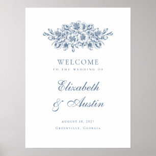 Floral Elegantes Botanisches Hochzeitsszenario Beg Poster