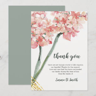 Floral Elegantes rosa Beileid Gedenkkarte Einladung