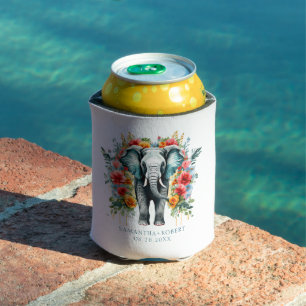 Floral Elephant Bay Blue White Dosenkühler