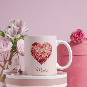 Floral Embrace Herz Zollamtliche Valentine Kaffeetasse