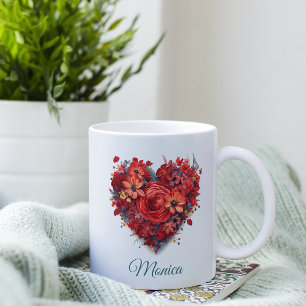 Floral Embrace Herz Zollamtliche Valentine Kaffeetasse