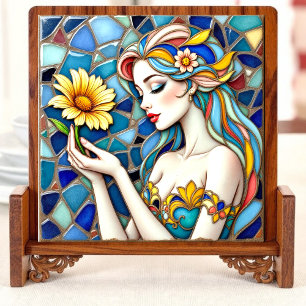 Floral Embrace Mosaik Keramik Tile Fliese