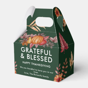 Floral Emerald Green Erntedank Dinner Geschenkschachtel