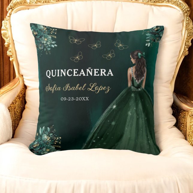 Floral Emerald Green Princess Quinceanera Kissen (Von Creator hochgeladen)