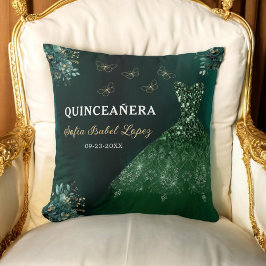 Floral Emerald Green Princess Quinceanera Kissen