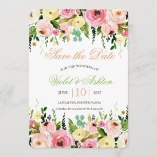 Floral Enregistrer la date Invitation